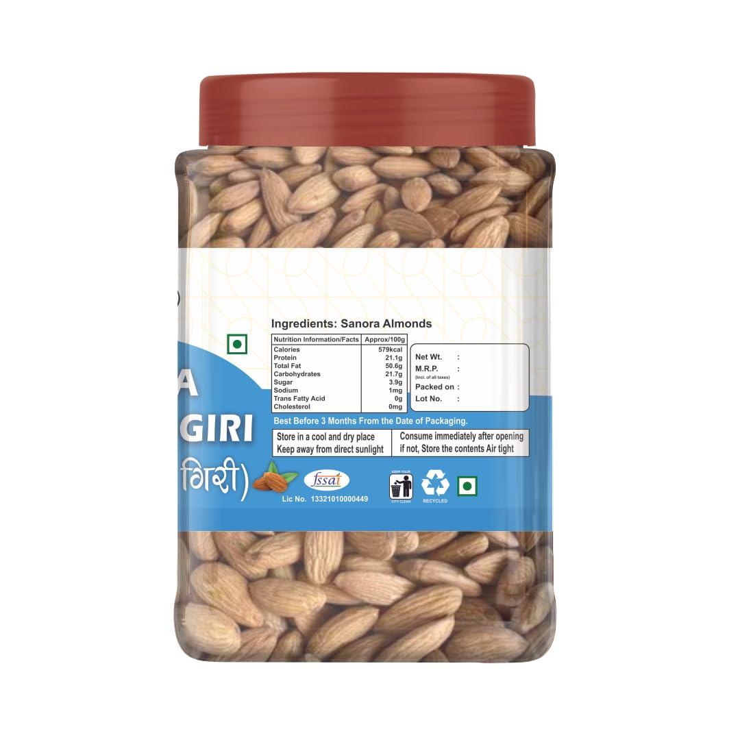 ZAYA DRYFRUITS Zaya Dryfruits Sanora Badam Giri,Australian Badam,Spanish Almonds,Big Size Almonds,Large Badam Giri,100% Natural Almonds (500G)