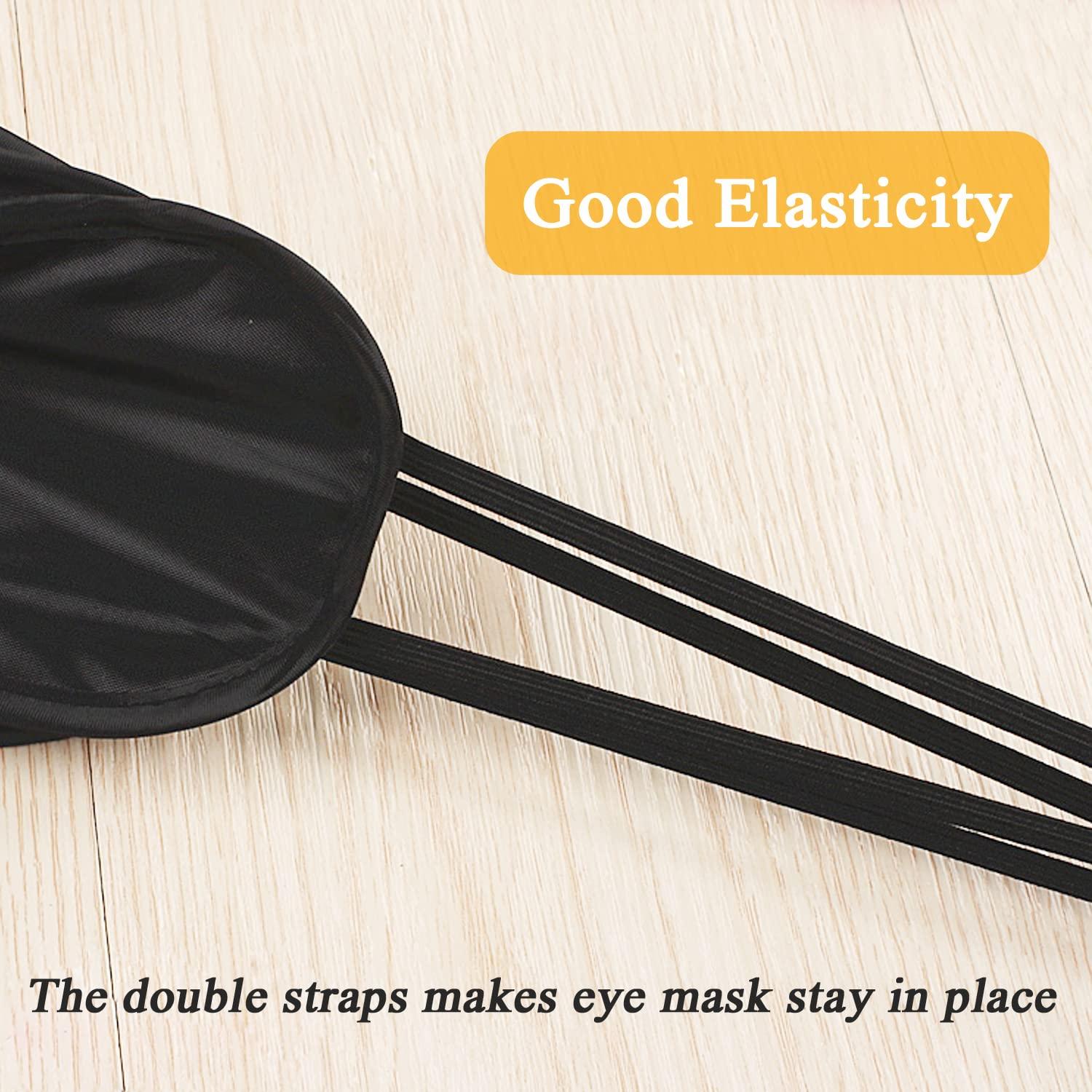 Vandorla 12 Pack Blindfold Eye Mask Cover Sleep Mask for Team Games Travel Sleep Party Supply with Adjustable Strap for Women Men Kids, Black