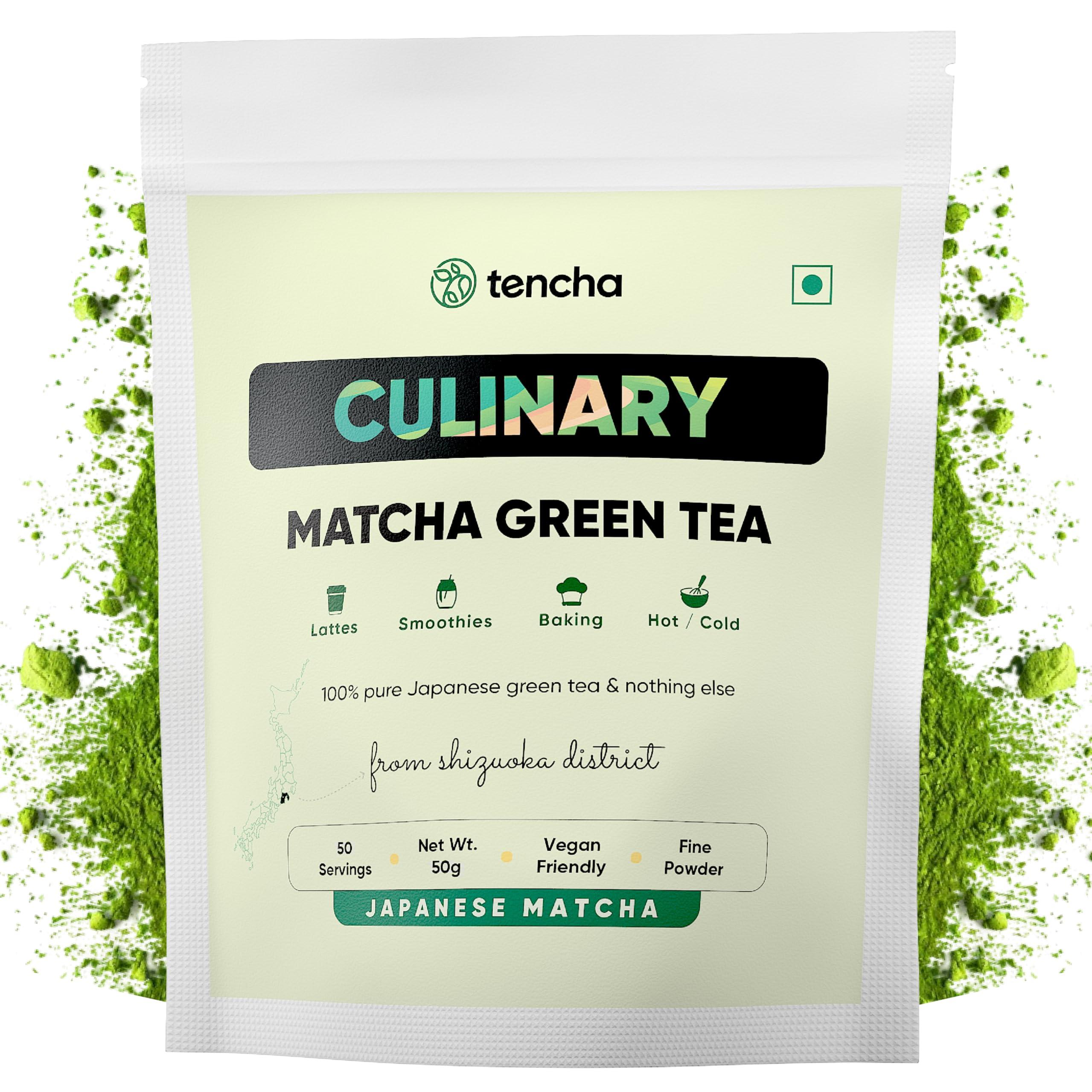 Tencha Tencha Matcha Tea, 50 Servings, 50 GM | Pure Japanese Matcha Green Tea Powder | Sourced from Shizuoka, Japan | Vegan | No Artificial Sweeteners | Culinary Grade Matcha Powder