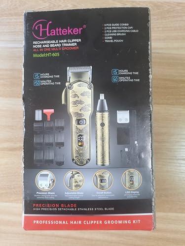 Hatteker Hatteker Professional Hair Clipper Hair Trimmer Beard Trimmer Waterproof Hair Cutting Kit Barber Clipper Cordless Nose Trimmer Detail Trimmer