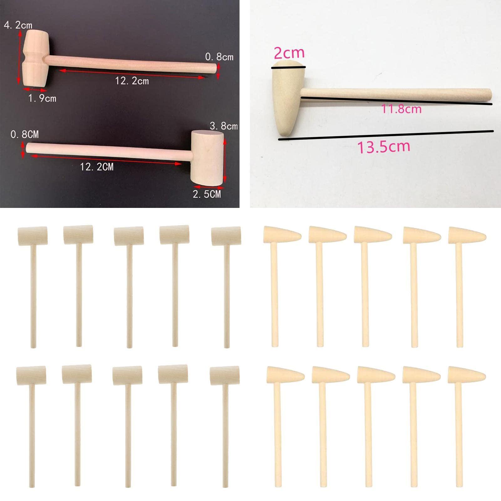 Macaso Macaso Wooden Mini Hammers for Chocolate,Multi-Purpose Natural Wood Hammer 10Pcs 14.7cm