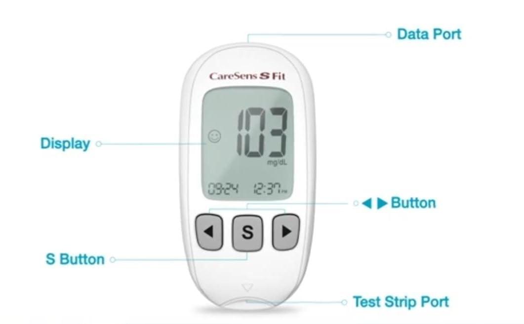 CareSens N CareSens S Fit blood Glucose Monitor with NeuralSync Sensing Technology With 10strips free multicolour