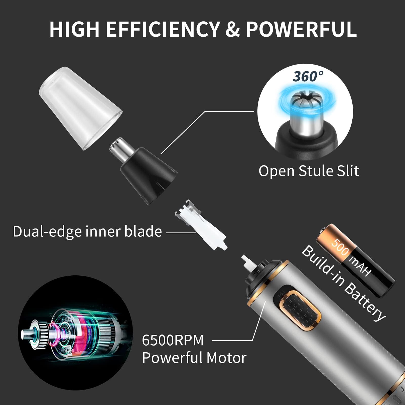 AREYZIN AREYZIN Ear and Nose Trimmer for Men Rechargeable 3-In-1 Versatile Trimmer For Men Professional Painless Electric Shaver For Nose Ear Beard Facial Pubic Hair Body Hair Trimmer For Men, Wet Or Dry Use