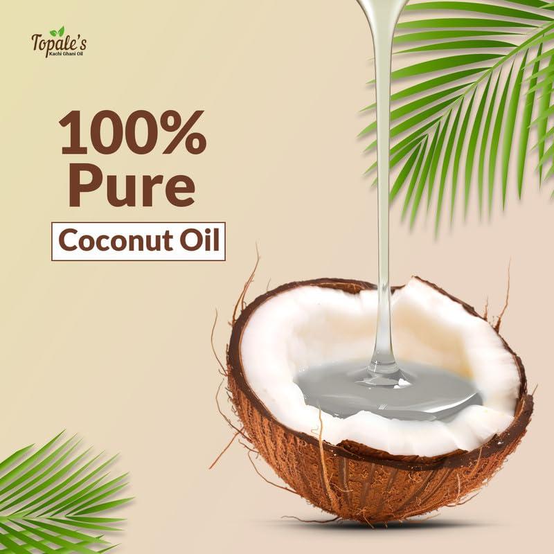 TOPALE\'S Topale\'s - Premium Wooden Cold Pressed natural Virgin Coconut Oil 100ml | Edible Grade, Organic, Pure And Great for Hair, skin and Cooking - PACK OF 2