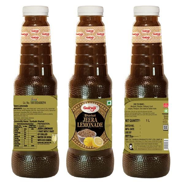 SHREE Guruji Shree Guruji Sugar Free Kesaria Thandai & Jeera Lemonade Sharbat Combo Pack Beverage Refreshing for Summer Lemon Instant Drink (1 Litre))…