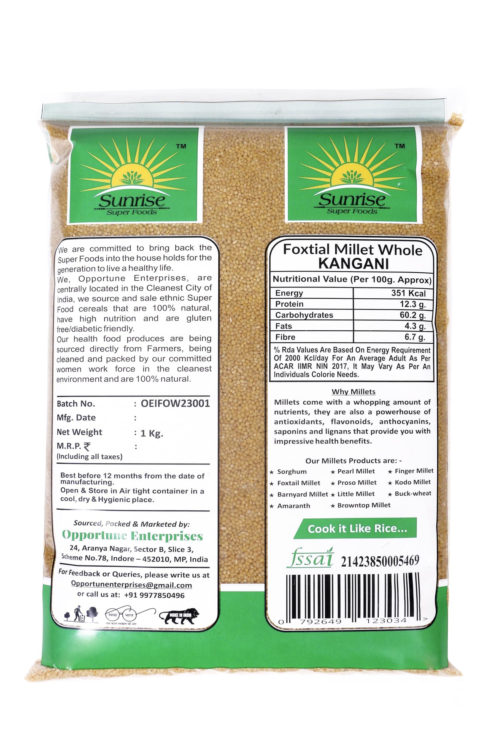 Sunrise Super Foods Sunrise Super Foods Foxtail (Kaon/Kang/Kangani/Kakum/Navani/korralu/Korra/Thinai) | Millets Wholegrains | Gluten Free Millet | Healthy Grains |