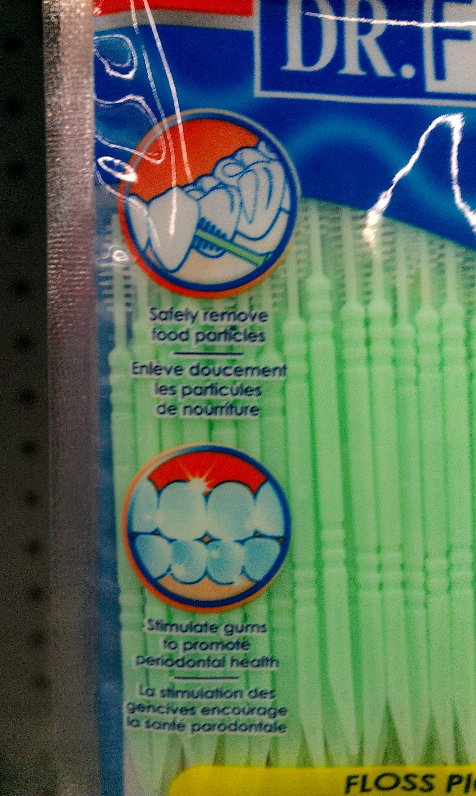 Dr. Fresh Dr. Fresh 3 pk x (100 ct each) 300 Total Soft Bristle Dental Floss Picks, Interdental Brush, Toothpicks, Flexible Deep Clean