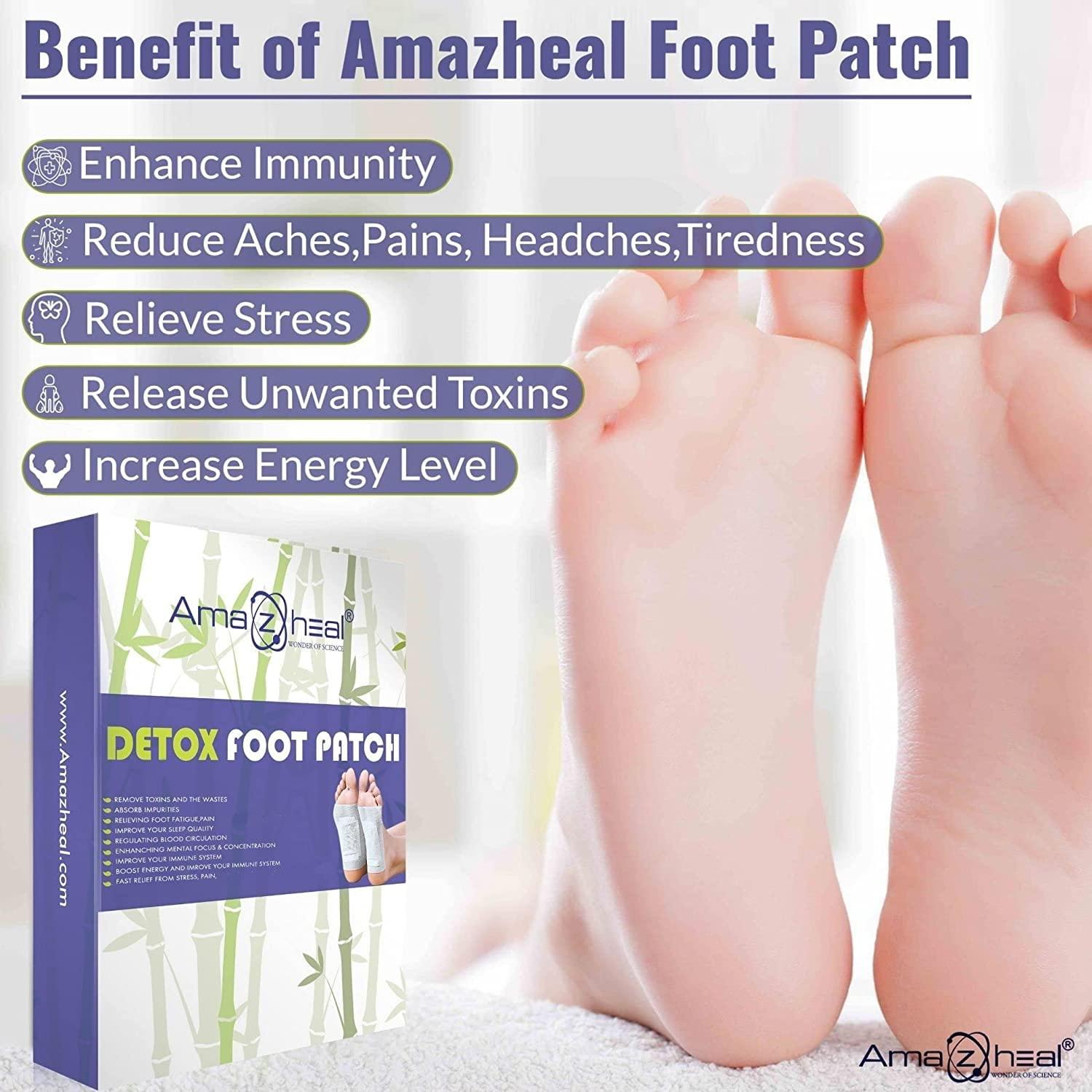 AMAZHEAL AMAZHEAL Premium Detox Foot Pad, Cleansing Toxin Remover Foot Patches, Organic Patch, For Men & Women (1 BOX = 30 Patches For 15 Days)