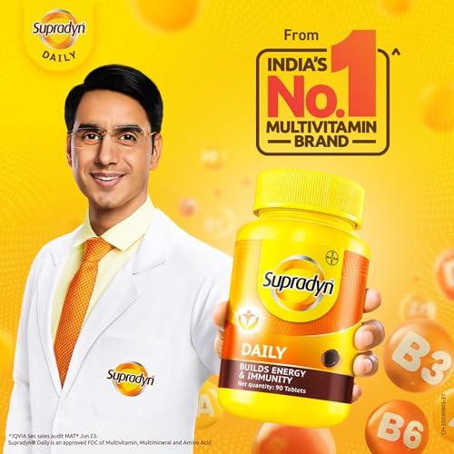 Supradyn Supradyn Daily India\'s No.1 Multivitamin (90 tablets) with Vitamin D, Vitamin B12, Vitamin C, Vitamin E, Vitamin A, Zinc, Magnesium for Daily Energy & Immunity for Men & Women
