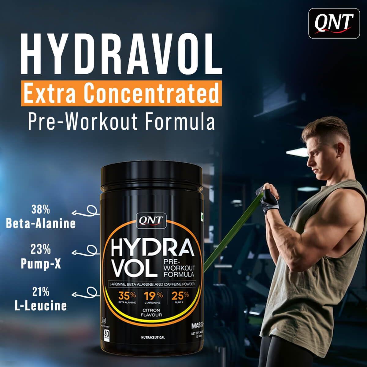 QNT QNT Hydravol Pre-Workout Supplement | 400g | Naval Orange | Instant Energy & Quick Muscle Pump | Beta-Alanine & Caffeine For Enhanced Focus & Muscle Strength