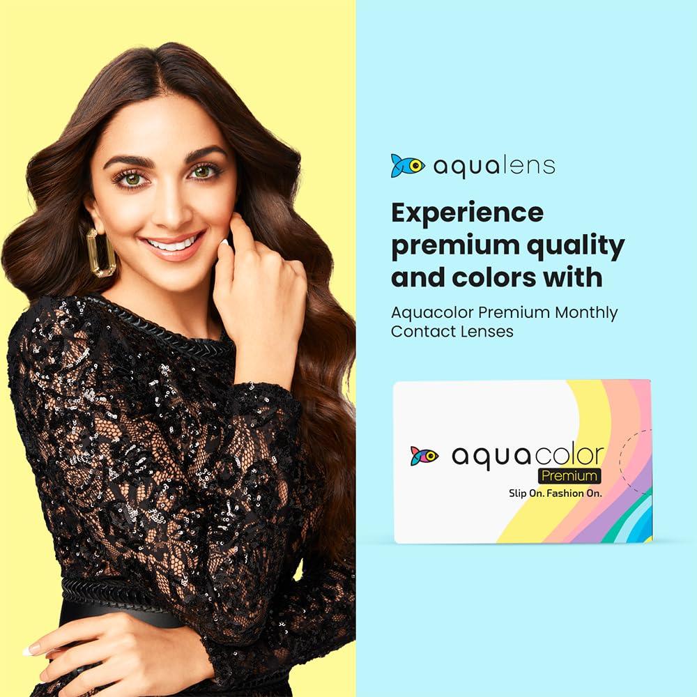 AQUALENS CONTACT LENSES Aquacolor Premium Monthly Disposable Color Contact Lens - 2 Lens Pack, Color-Sunkissed Gray