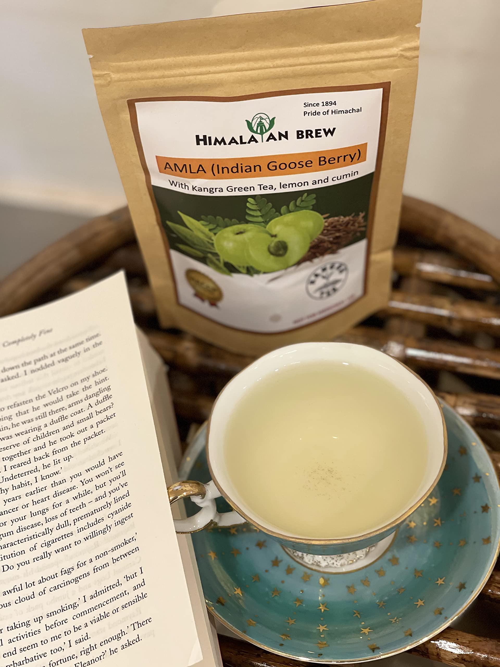 Himalayan Brew PURE AMLA Indian Goose Berry With Kangra Green Tea lemon and Cumin (Zeera) with pink salt