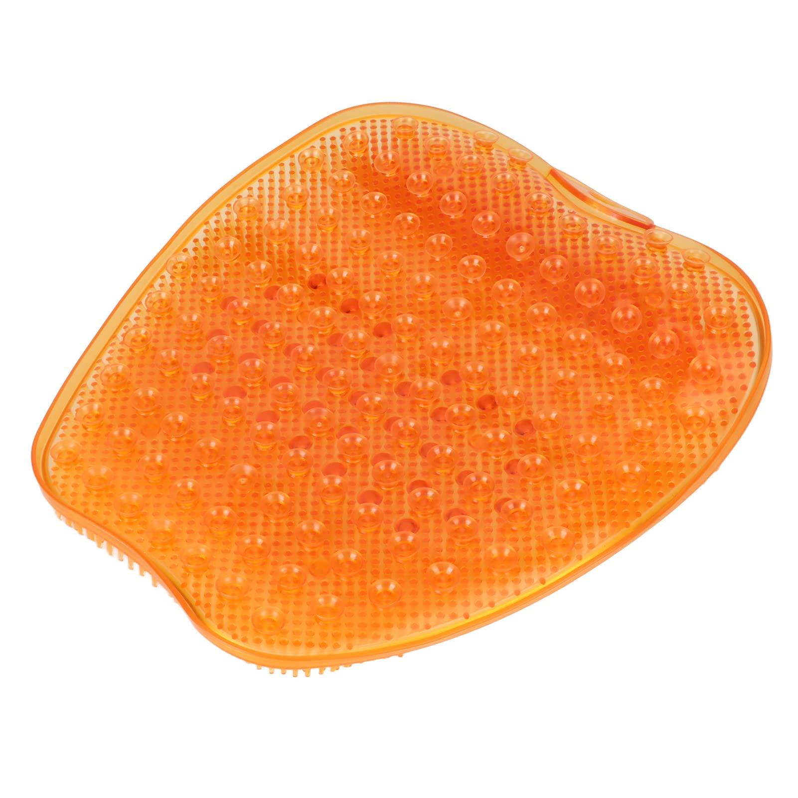 LEYT Shower Foot Scrubber Mat, Relieve Stress Comfortable Soft Silicone Shower Foot Massager Scrubber for Home (Orange)