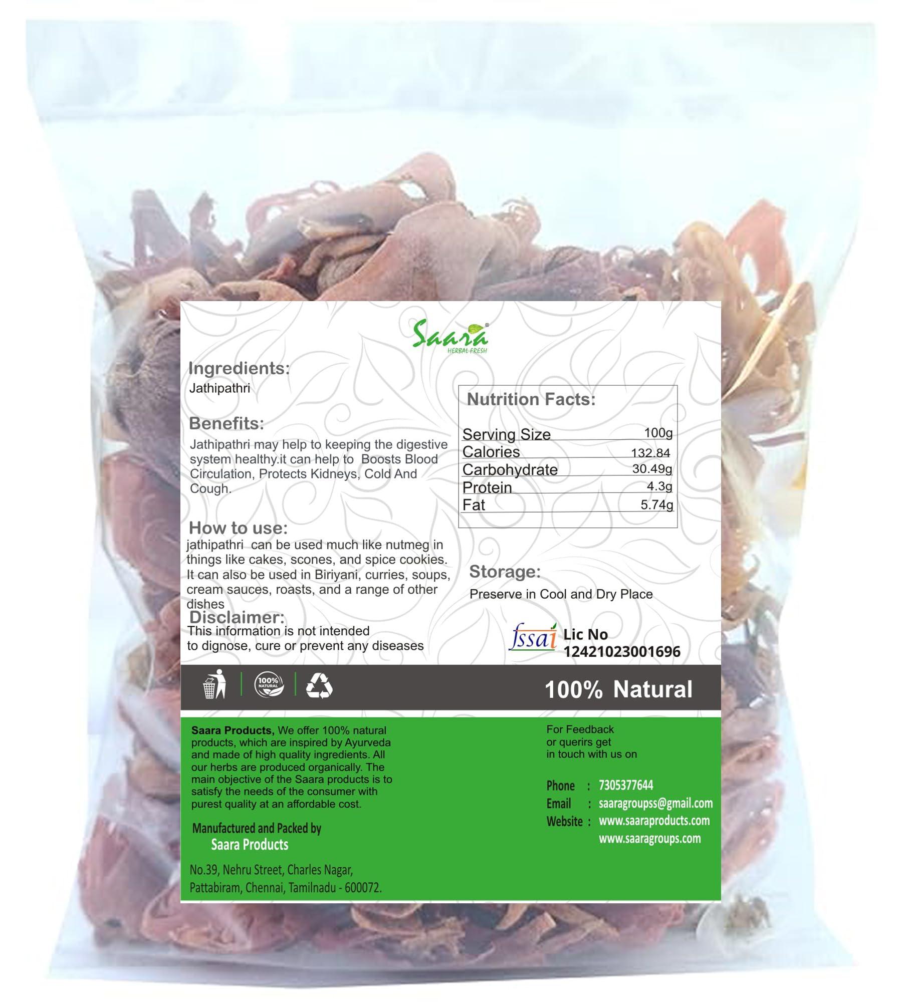 SAARA Saara HERBAL FRESH Jathipathri Whole, 300g, Javitri, Mace Spice, Myristica Fragrans, Jaapathri, (pack of 3 x 100g)
