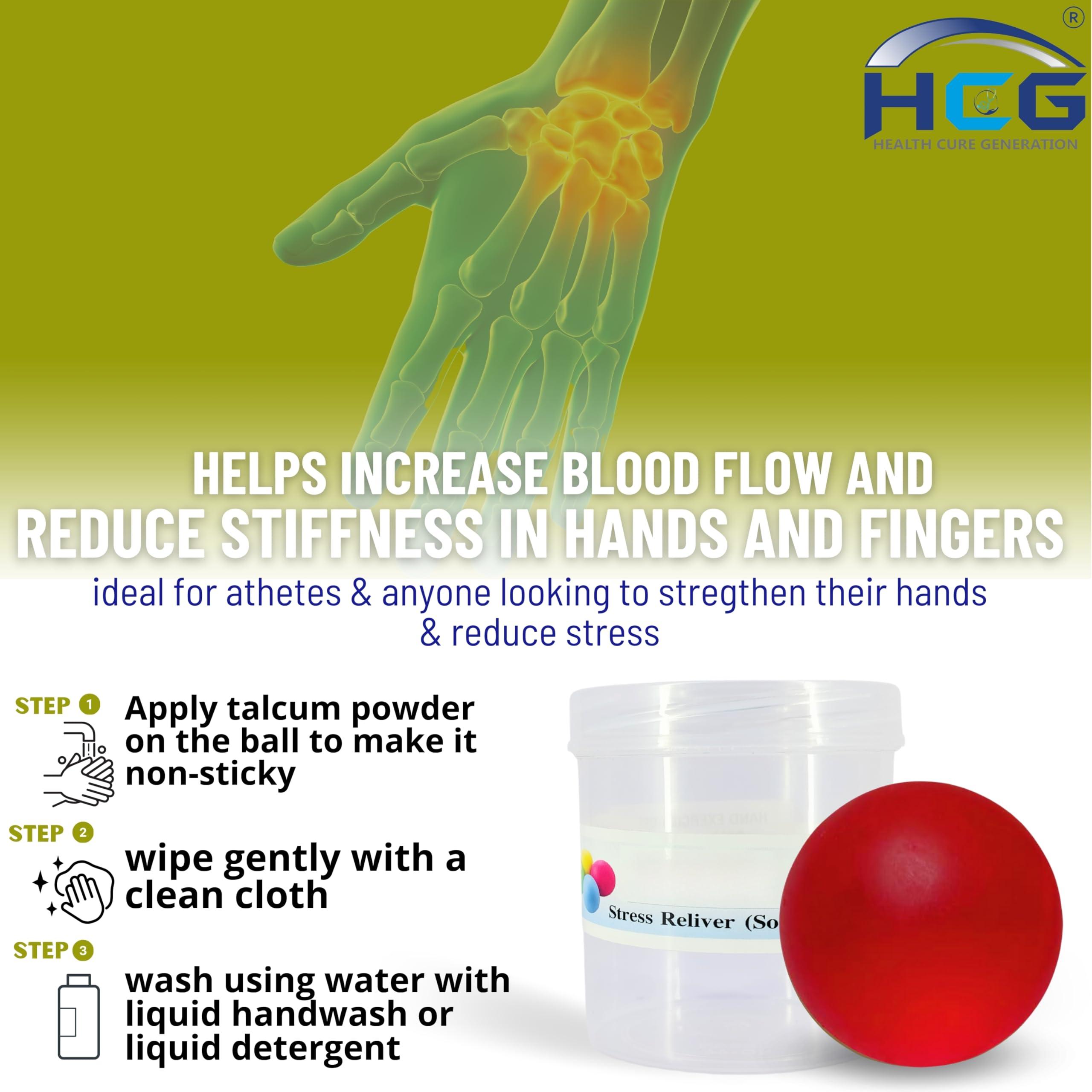 HCG Health Cure Generation HCG Health Cure Generation Silicon Gel Ball Hand Grip|Fitness Grip Universal Red Color| Recommended for Hand Excercise and Stress Relief (Pack of 1)