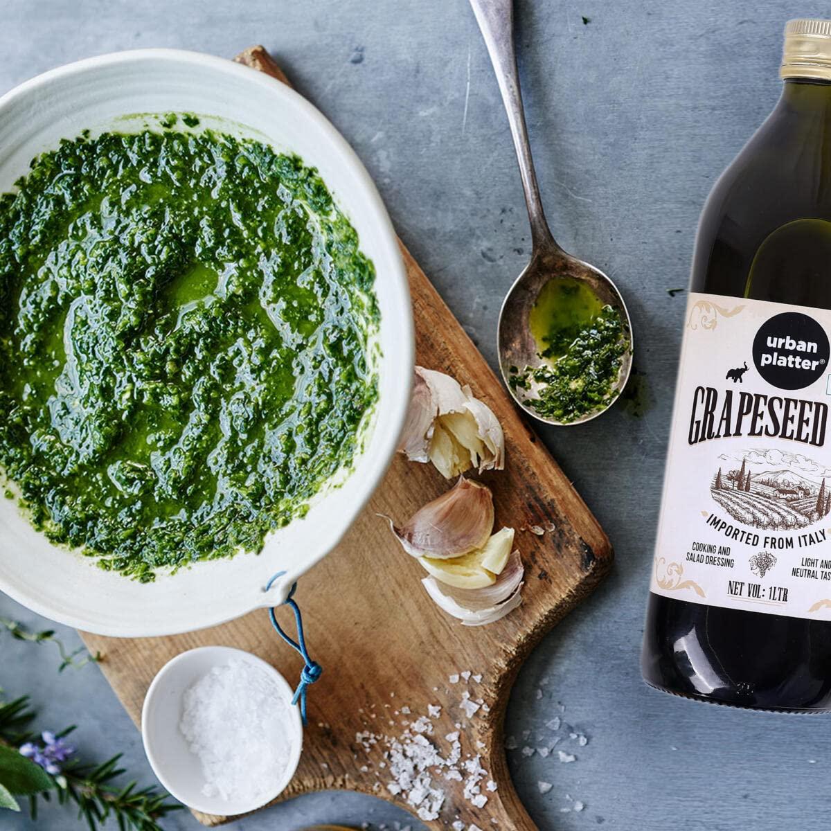 urban platter Urban Platter Italian Grapeseed Oil, 1Litre (Perfect for Frying, Grilling & Roasting, Light & Neutral Taste, Cooking & Salad Dressing)