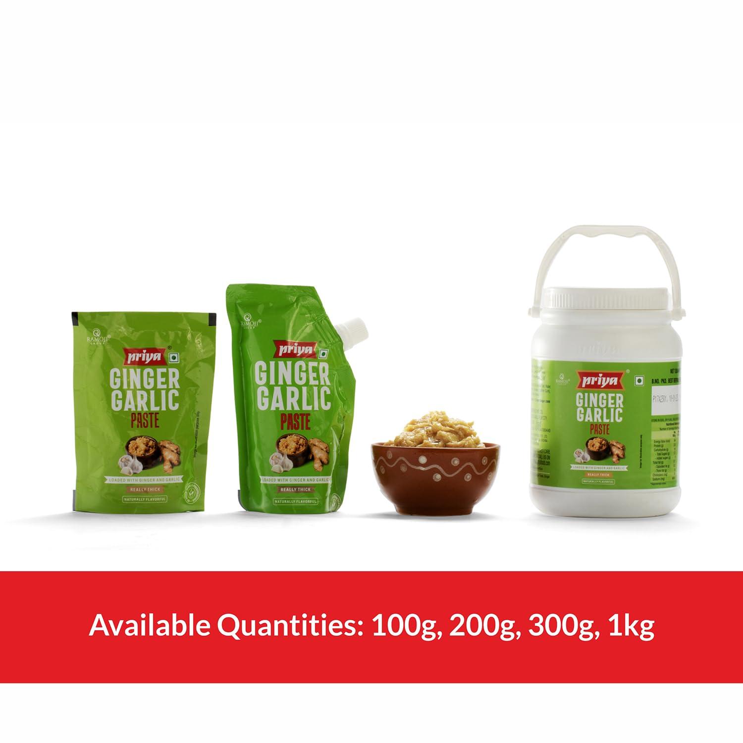 Priya Priya Ginger Garlic Paste, 100g (Pack of 8)