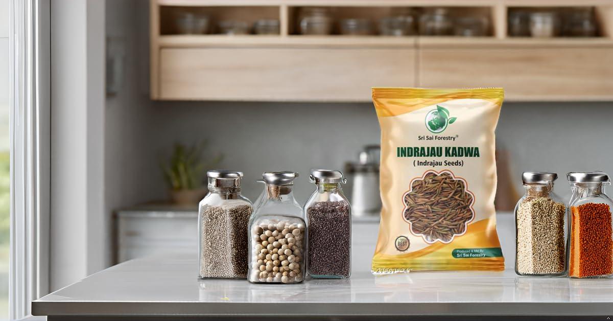 SRI SAI FORESTRY SRI SAI FORESTRY Indra jau Kadwa Seeds | Inderjo Kadwa | Indrajav | Indrajao - 100G