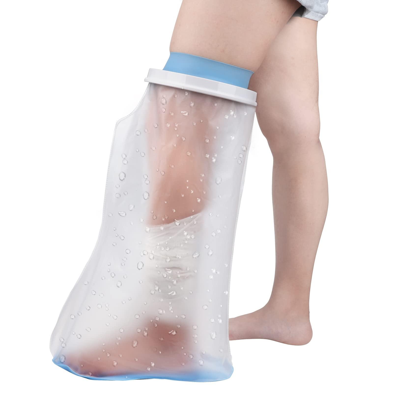 DNEOUXI DNEOUXI Waterproof Cast Covers for Shower Leg Adult, Cast Cover for Leg with Non-Slip Bottom, Watertight Leg Cast Protector for Knee Shank Foot Ankle Surgery Dressing Wound, Reusable