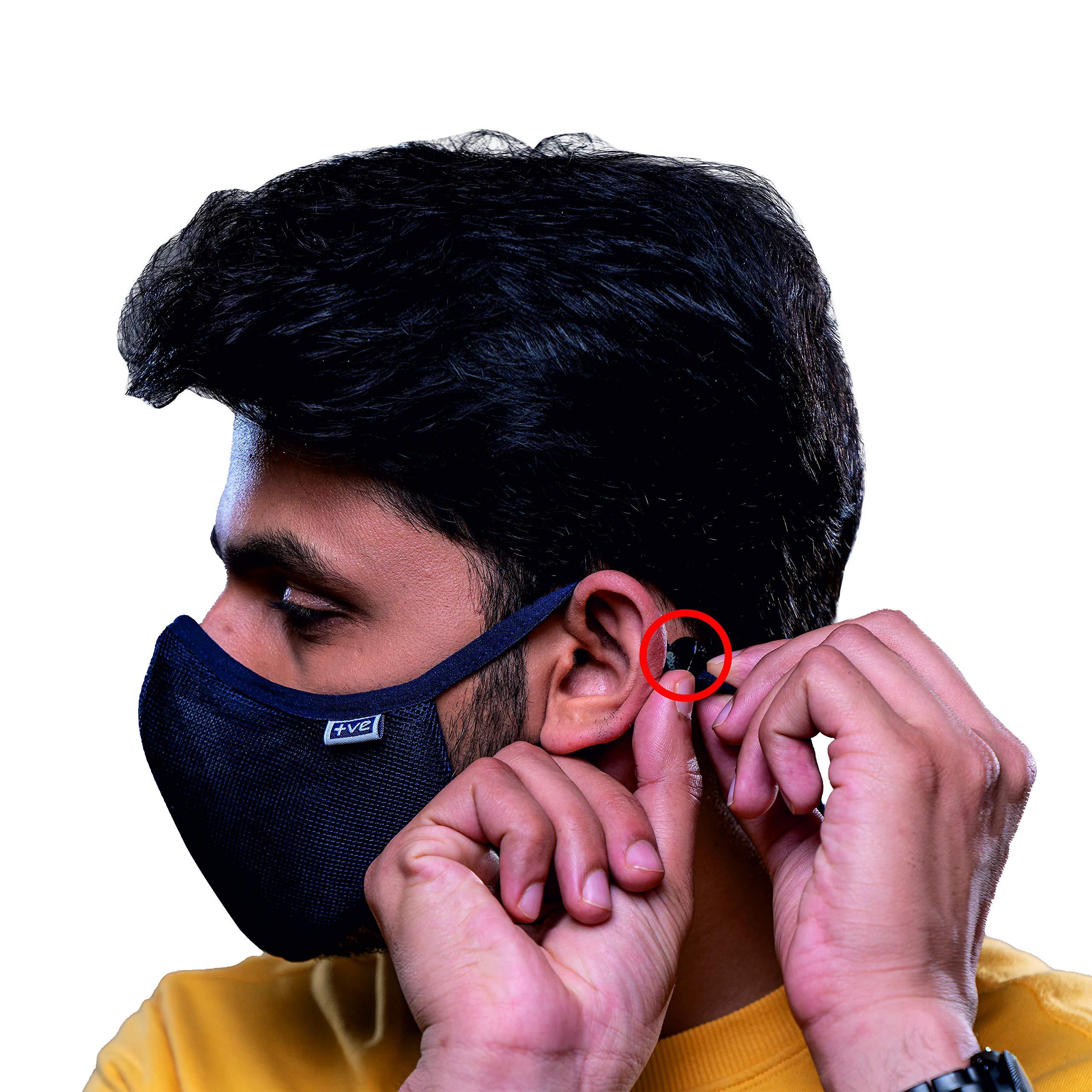 Posi+ve Posi+ve Fabric Reusable Face Mask (Blue, Pack of 4) for Unisex