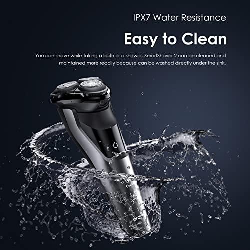 Oraimo Oraimo SmartShaver 2 Premium Cordless Electric Shaver for men,Wet & Dry Electric Shaver with Pop-Up Trimmer,Super Fast Charge 60 minutes Runtime,Rechargable,3 Head 360° Rotary Shaver for Men