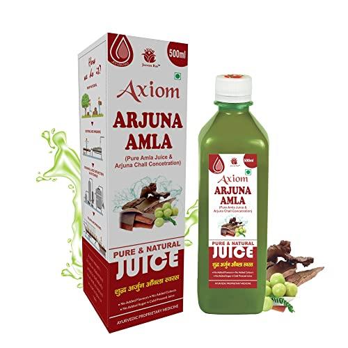 Axiom Axiom Arjuna Amla Juice 500ml | Natural Source of Calcium | Controls Blood Pressure | Control Cholesterol Level | No Added Sugar | 100% Natural WHO GMP Certified