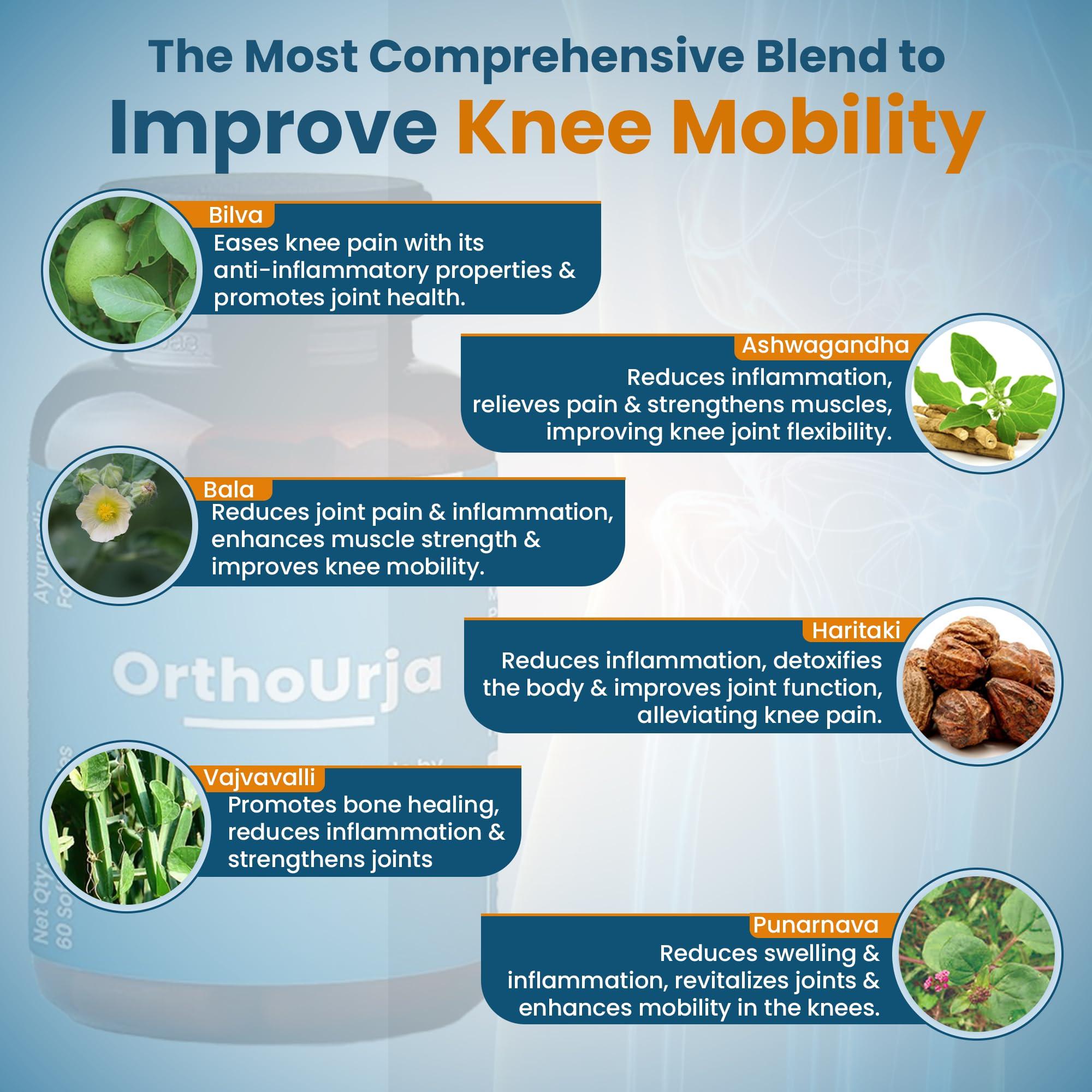 BBETTER BBETTER OrthoUrja -Ayurvedic Knee Pain, Joint Pain & Arthiritis Relief | Made by Taila Paka Vidhi Method | 60 Softgels for Knee Pain, Joint Pain & Arthritis Relief