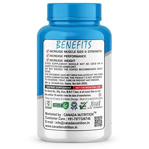 Canada Nutrition Canada Nutrition Men's and Women's Bulk Gain Mass and Weight Gainer Capsule for Fast Weight & Muscle Gain with Free Shaker- 60 Cap