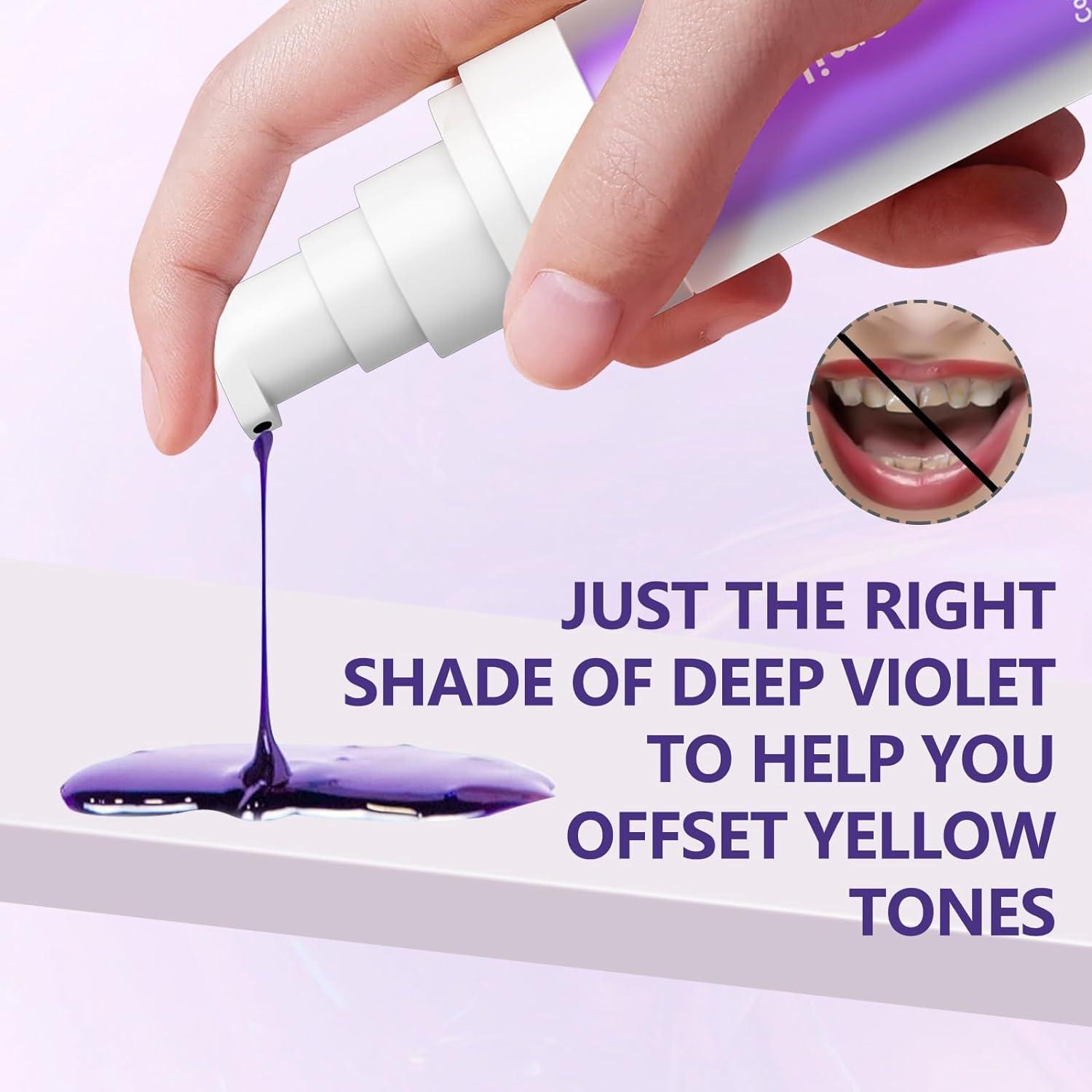 P S ASSOCIATES P S ASSOCIATES Purple Toothpaste for Teeth Whitening, Purple Toothpaste, Colour Corrector, Teeth Whitening Brightening, Purple Whitening Toothpaste - Enamel-Friendly Formula for a Dazzling Smile (30ML)