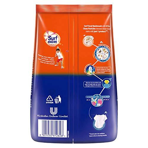 Surf Excel Surf Excel Matic Liquid Front Load Detergent 1 Liter Bottle & Quick Wash Detergent Powder 1 Kg, Washing Powder With Lemon & Bleach To Remove Tough Stains On Clothes - Bucket & Machine Wash