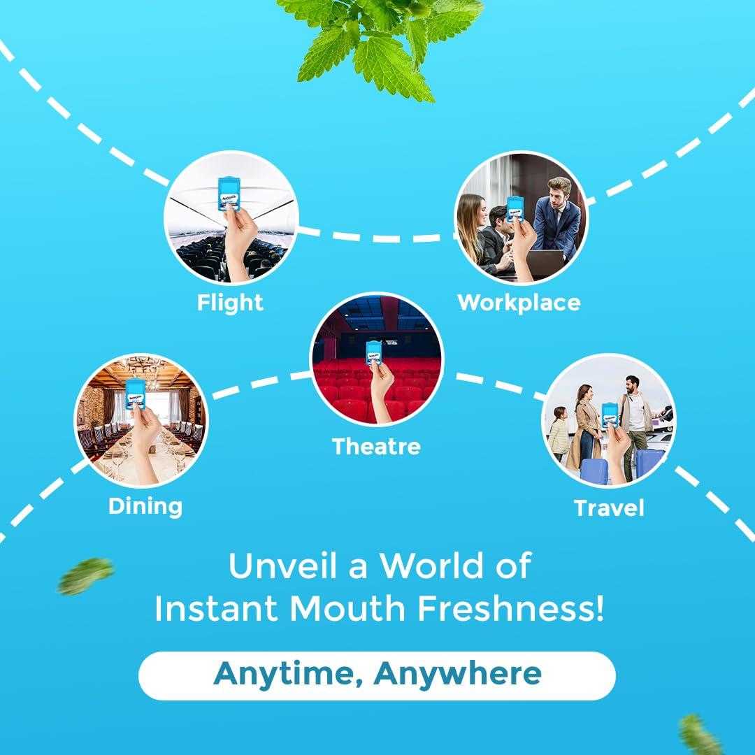 Mountain Breeze Mountain Breeze Oral Hygiene Mouth Freshener Sugar Free Cool Mint Flavoured Breath Strips (24 Strips each Cassatte)-Pack of 1(3 Cassette)