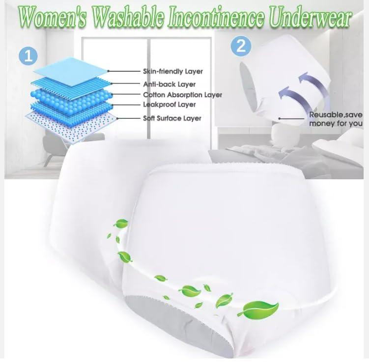Salma\'s Tinytots Urinary Incontinence underwear for women, Reusable, Comfy, Leakproof panties for women, with 150 ml absorption, washable adult diapers, Protective Underwear & Panties For women (XL)(38inch to 42 inch)