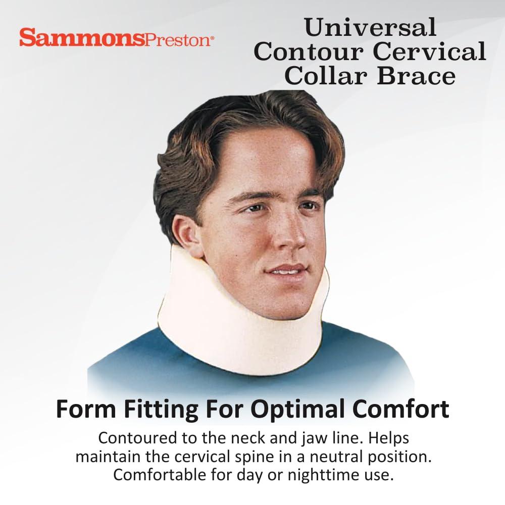 Sammons Preston Rolyan Universal Contour Cervical Collar Brace, Cream Color, 2\"