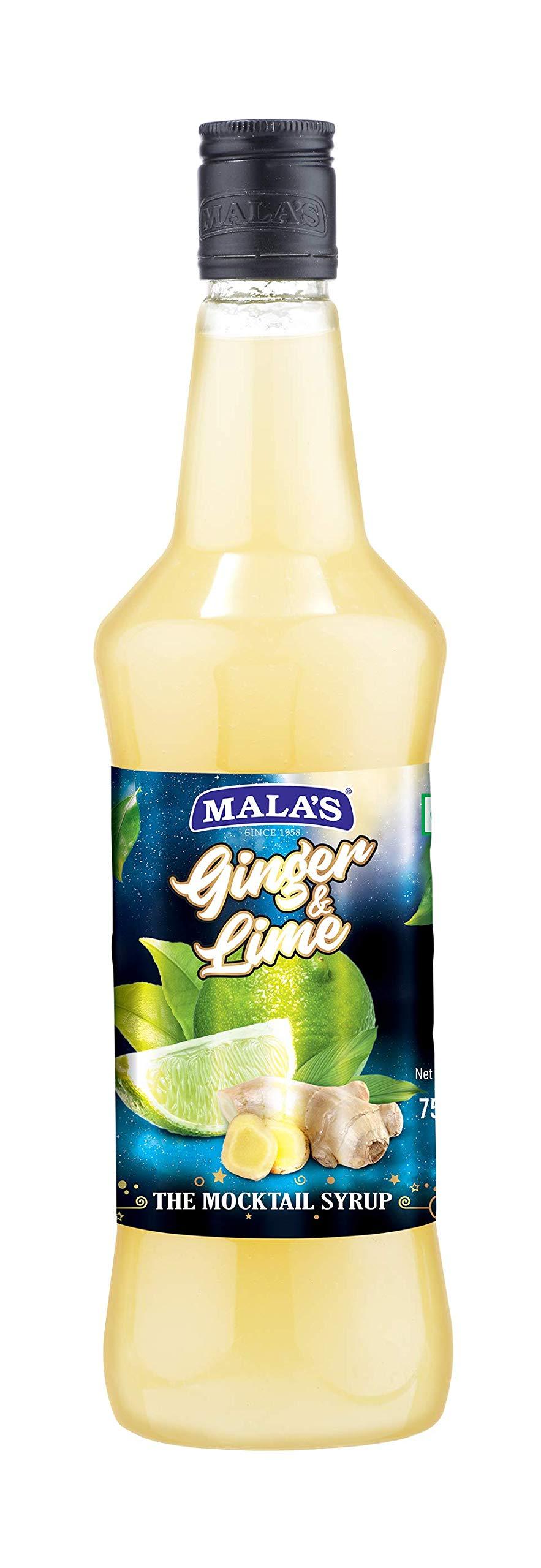 Mala's Mala\'s Lime Cordial Drink 750Ml Bottle, Ginger, 750 Gram, No Preservatives