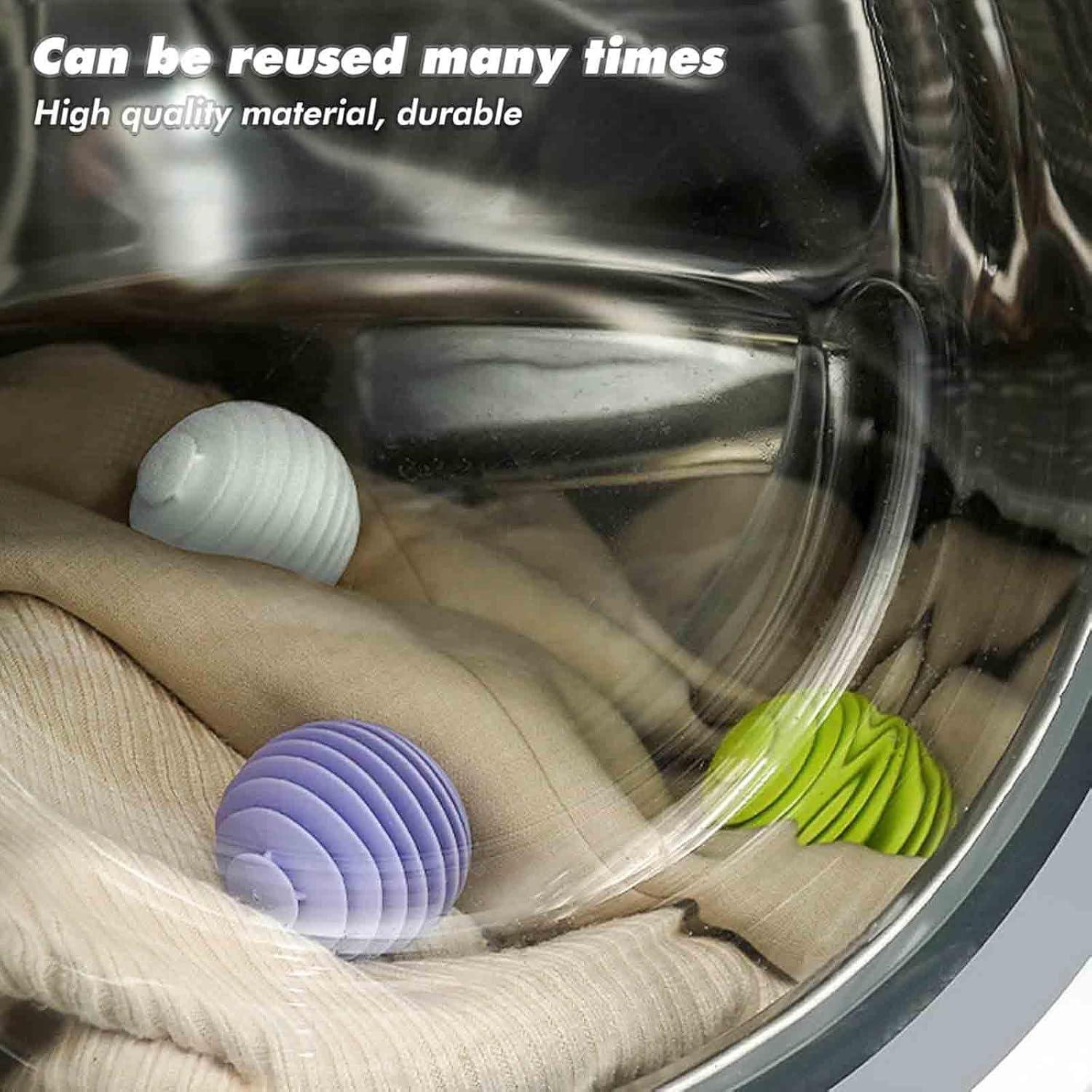 GIOGD GIOGD Laundry Detergent Ball 3 pcs Pods Washing Machine Strong Decontamination Detergent Clothe Liquid Dispenser Ball Reusable Dryer Balls, Soft Gel Laundry Balls Anti-Tangle (Multicolor)