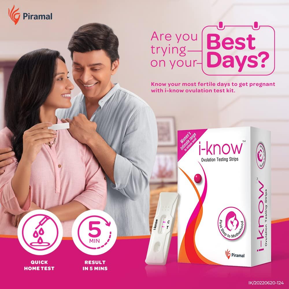 I-KNOW i Know Ovulation Test Kit for Women Planning Pregnancy by Piramal Pharma | Fertility Test Kit for Accurate Results In 5 Mins | Identifies 5 Most Fertile Days to Conceive | 5 Test Strips x Pack of 2