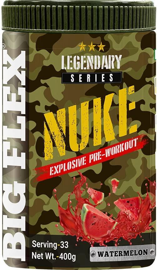 Bigflex Bigflex Nuke Pre Workout Powder| 33 Servings |Energy Booster| |Muscle Pump| |Strength Improvement| Preworkout For Men | Pre Workout For Women (Watermelon, 400 gm)