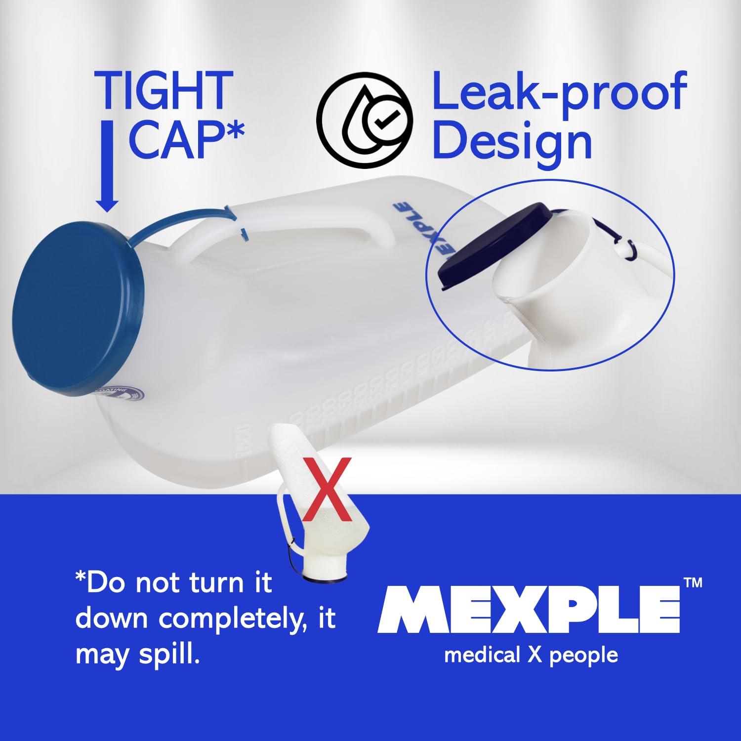 Mexple Mexple Peepod M/F Urinal Pot, Urinal For Women & Men, Pee Funnel, Unisex Bed Pan, Portable & Safe Medical Grade Urine Pot With Female Cup 1000Ml, Urine Bottle For Patients, White