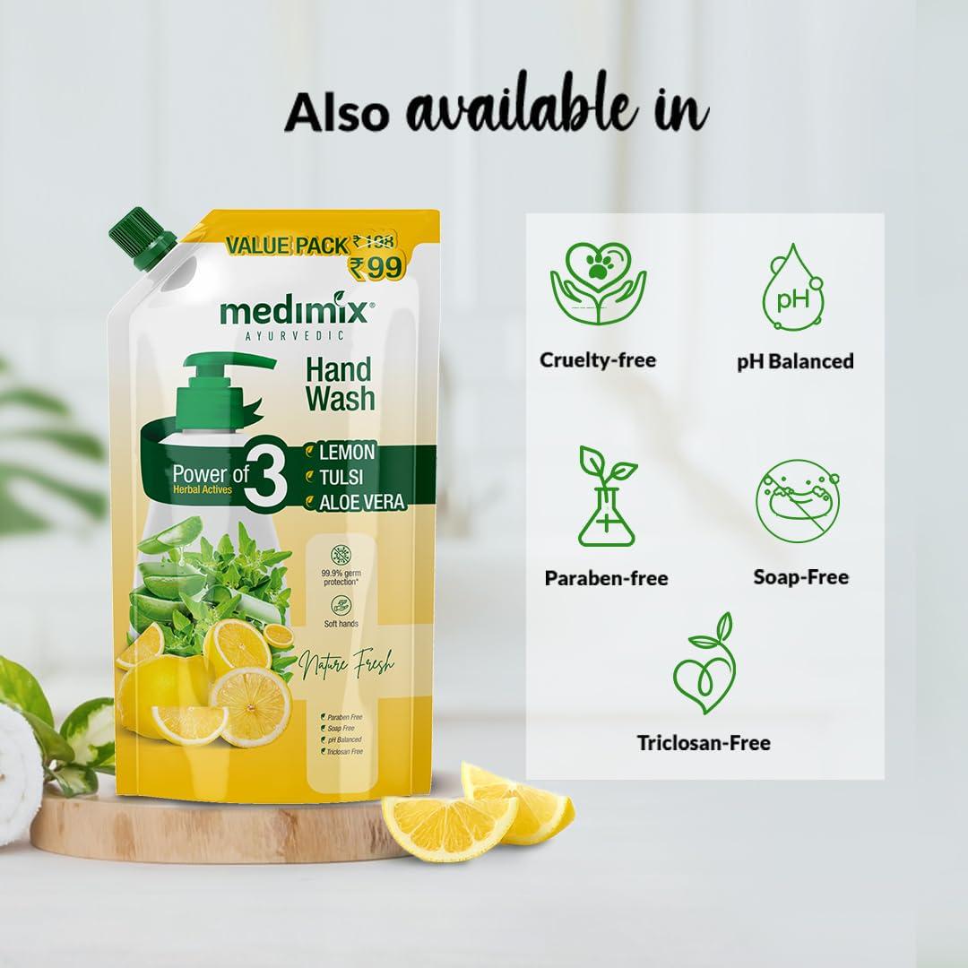 MEDIMIX AYURVEDIC Medimix Ayurvedic Nature Care Hand Wash Refill With Neem,Tulsi&Aloe Vera 175 Ml (Combo Pack Of 2)|For Soft&Odour-Free Hands|99.9% Germ Protection|Shop Herbal|Natural|Soap-Free|100% Vegan