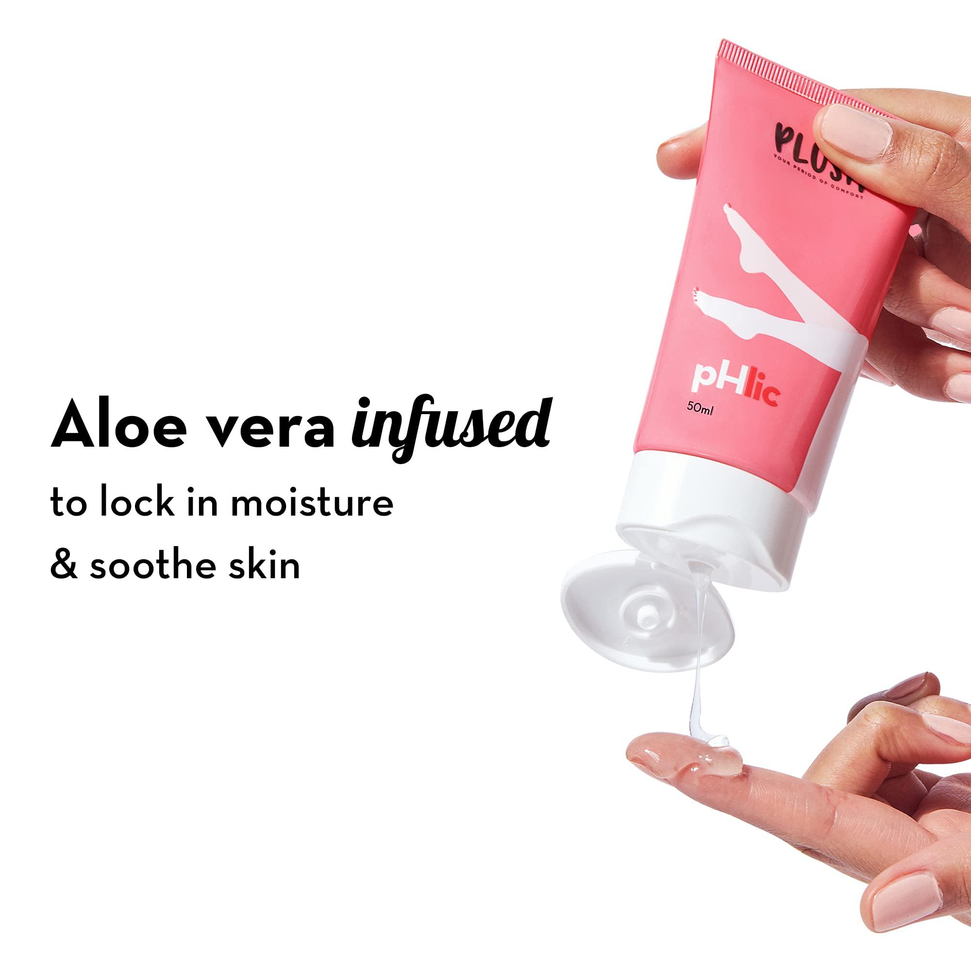 PLUSH Plush pHlic Aloe Infused Personal Lubricant For Men & Women- Strawberry, 50ml | Skin Friendly pH Balanced Lube Helps Prevents Dryness | Easy To Wash Off & Convenient For Use