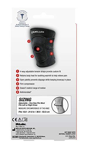 MUELLER MUELLER Neoprene Sport Care Adjustable Compression Knee Support Brace (Black, One Size)