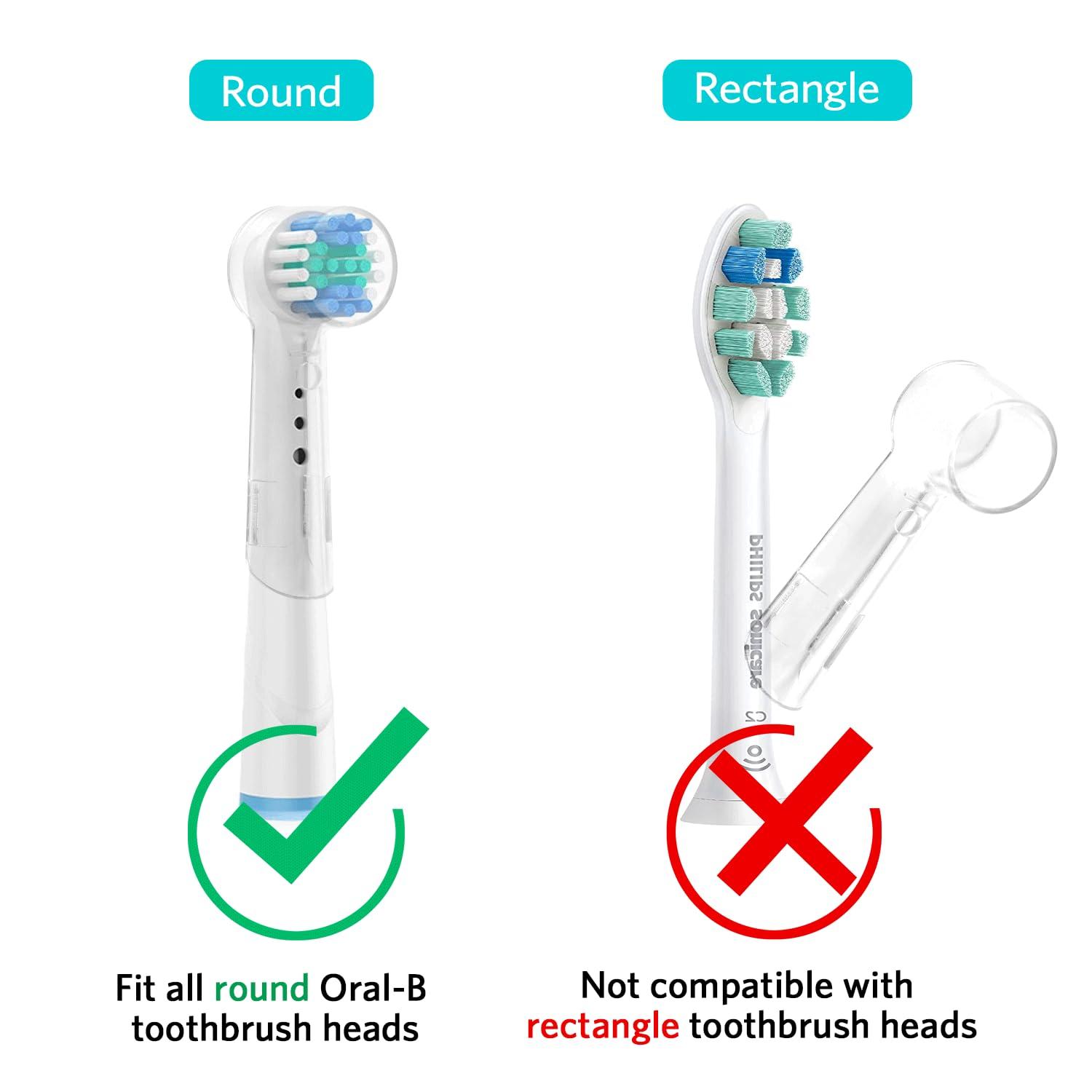 Sopito Electric Toothbrush Travel Case, Oral B Hard Storage Bag with 6pcs Toothbrush Cover Caps, Fits for Oral-B/Oral-B Pro/Philips Sonicare Electric Toothbrush