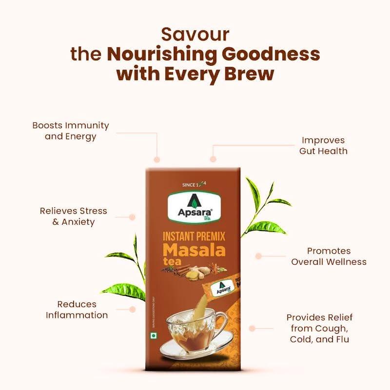 APSARA APSARA Instant Tea Masala Premix Tea 10 Sachets|Masala Tea Powder|Masala Chai Instant Tea Premix Ready Mix Tea Sachets | Chai Masala | Masala Flavour Tea | Masala Tea Premix 10 Sachets(Pack of 1)