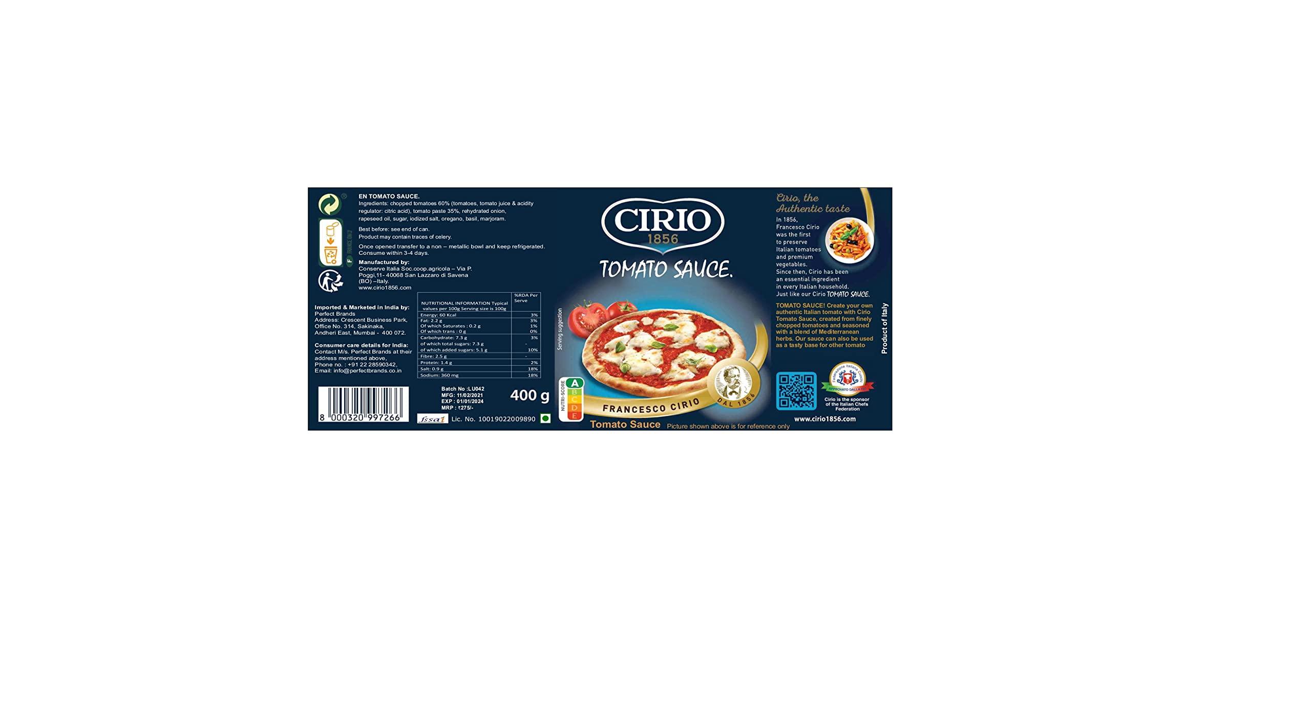 Cirio Cirio Tomato Pizza Sauce, 400g