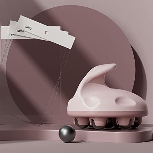 WE-CEF 2PCS Hand Held Massager Hand Massage Glove Massager for Muscle Back Neck Foot Shoulder Leg Pain Relief Massage Tool with Roller Ball Back Scratcher Back Massager Pink