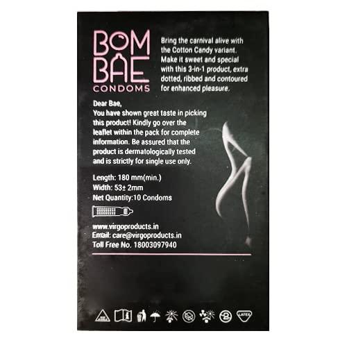 BomBae BomBae New Cotton Candy 3-in-1 condom -10pc