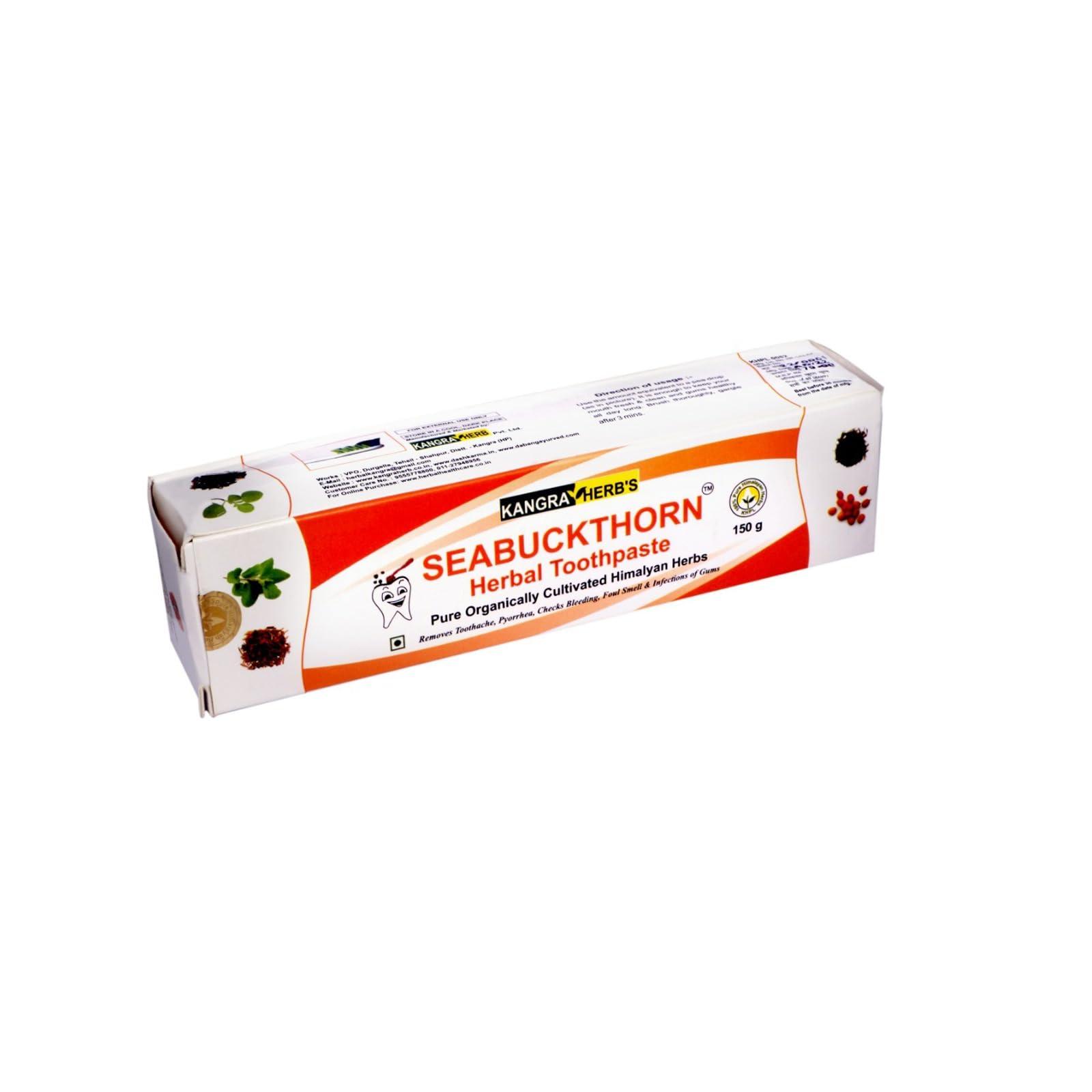 Kangra Herb KANGRA HERB Seabuckthorn Herbal Multi Action Toothpaste (150Gms), Made With Pure Organically Cultivated Himalayan Herbs