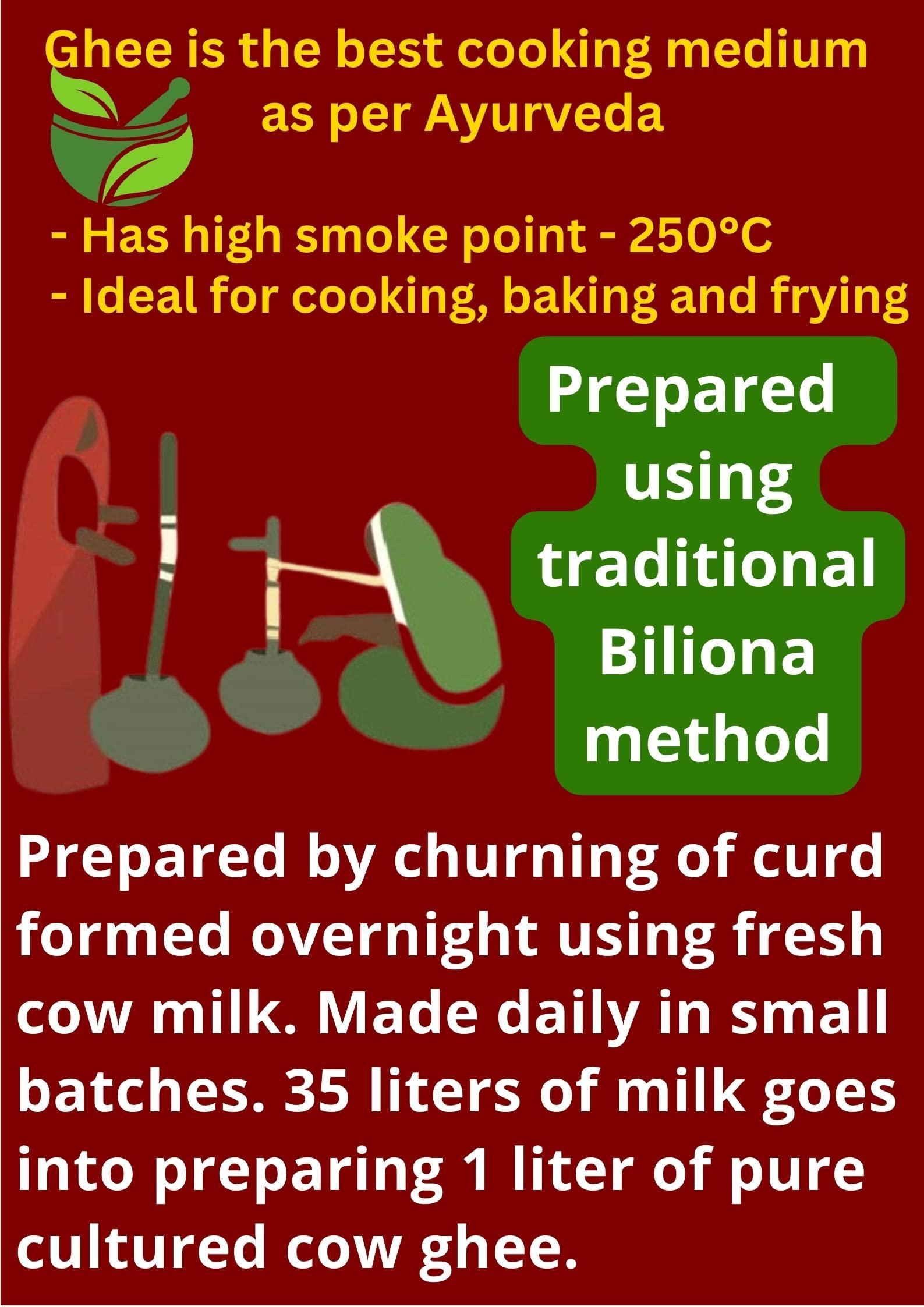 Dairy Dame Dairy Dame Traditional Cow Ghee | 500 ml | Lab tested for purity | Cultured From Curd | Farm Fresh | From 100% Pure Cow Milk | Curd-Churned Bilona Ghee | Glass Jar