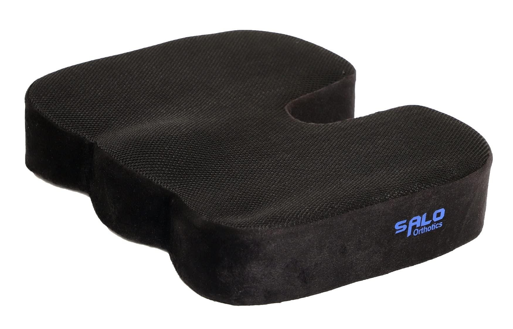SALO Orthotics SALO Orthotics Coccyx Cushion for Tailbone & Lower Back Pain Relief - Sciatica & Muscular Stress Seat Pillow - Ergonomic Hip Support (Memory Foam)