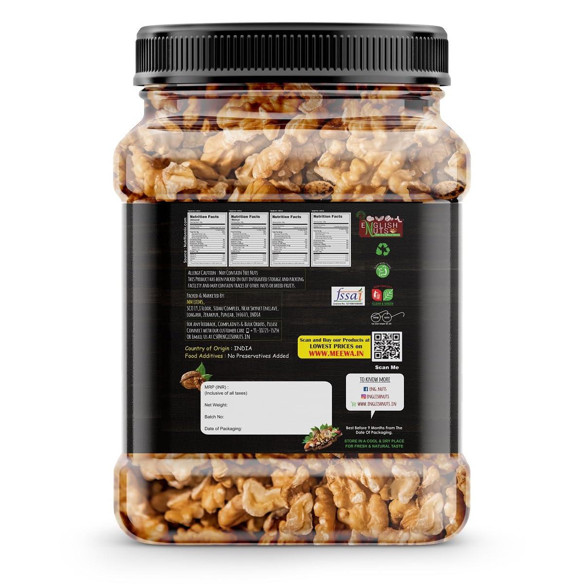 ENGLISH NUTS-THE DRY FRUITS HOUSE English Nuts Premium Kashmiri Walnut Quarter Kernels, Akhrot Giri Dry Fruits, Rich in Antioxidants, Gut Health Healthy Snacks (1000g)